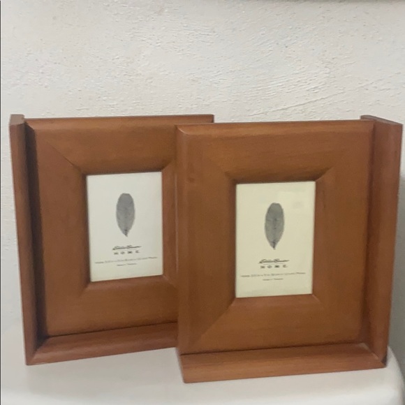 RARE Eddie Bauer photo frame-book ends 9.5x8.5”+Caribcraft Mahogany🥣5x1.75” - Picture 2 of 15